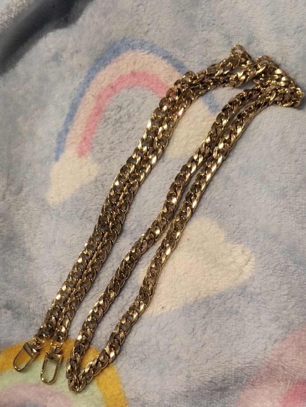 Gold-Tone Chain Purse Strap with  Clasps, 48", NWOT